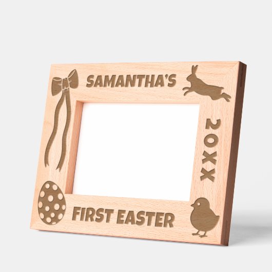 Cadres Gravés Personalized First Easter-Bunny, Eggs, Chick, Bow (Gauche)