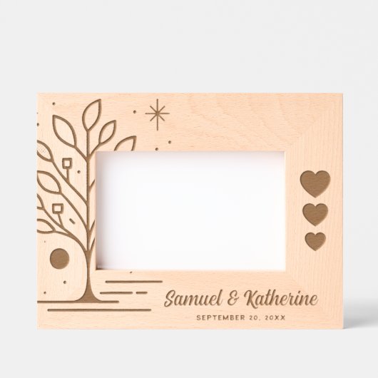 Cadres Gravés Personalized Tree of Life Wood Anniversary  (Recto)