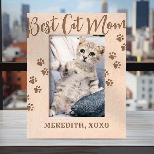 Cadres Gravés Personnalisée Meilleure maman de chat