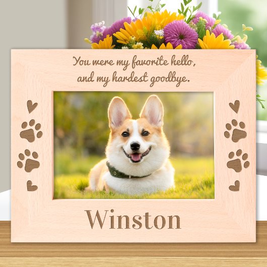 Cadres Gravés Pet Dog Memorial Favorite Hello Custom Wood Laser