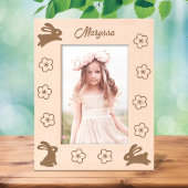 Cadres Gravés Petits lapins et fleurs mignons 5x7