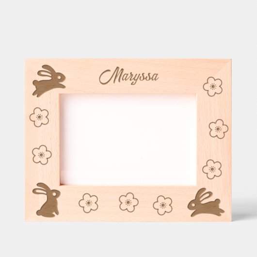 Cadres Gravés Petits lapins et fleurs mignons 7x5 (Recto)