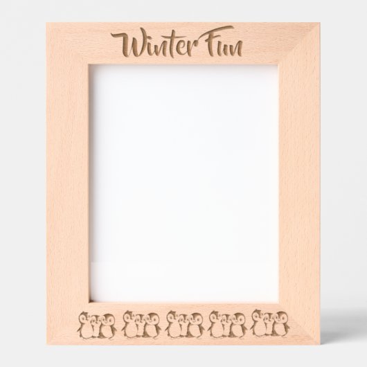 Cadres Gravés Petits pingouins personnalisés, Hiver, Portrait 8  (Recto)