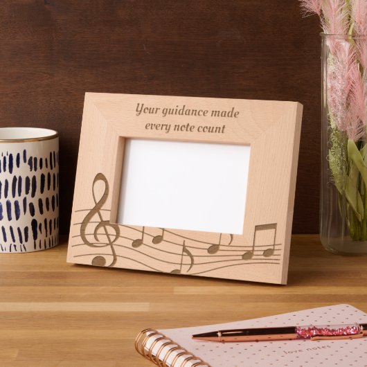 Cadres Gravés Photo en bois sur mesure en Merci (Gauche)