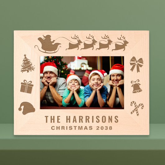Cadres Gravés Photo famille Noël