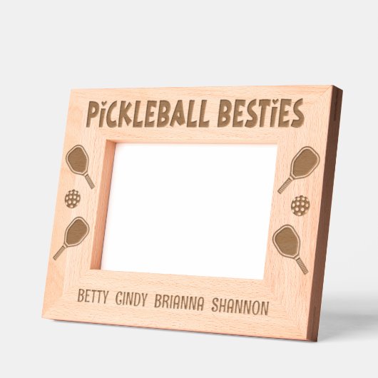 Cadres Gravés Pickleball Besties Groupe Femmes Amis Noms (Gauche)
