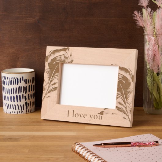 Cadres Gravés Plumes de paon amour (Gauche)