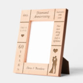 Cadres Gravés Portrait 5x7 Diamant 60e Anniversaire du Mariage (Gauche)