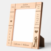 Cadres Gravés Portrait 8x10 Golden 50th Mariage Anniversary (Gauche)