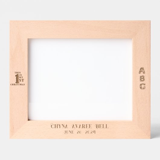 Cadres Gravés Premier Noël du bébé (Recto)