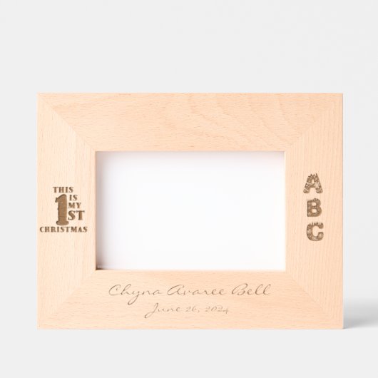 Cadres Gravés Premier Noël du bébé (Recto)