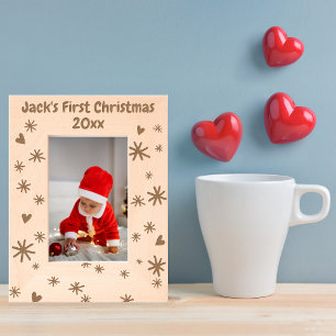 Cadres Gravés Premiers Coeurs de Noël Snowflakes mignon et simpl