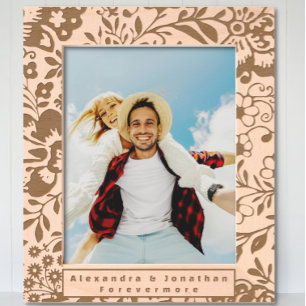 Cadres Gravés Romantique Floral nouveau marié Mariage