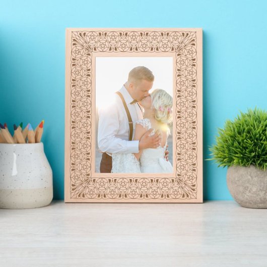 Cadres Gravés Rose Art nouveau Fleur & Foliage Motif