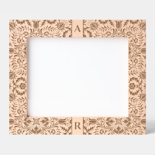 Cadres Gravés Rtro Elegant Floral Couple Nom initial Monogramme (Recto)