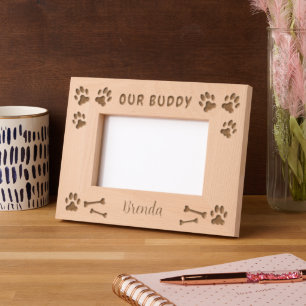 Cadres Gravés Rustic Our Buddy nom de chien de script