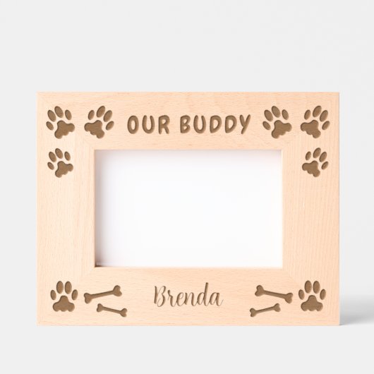 Cadres Gravés Rustic Our Buddy nom de chien de script (Recto)