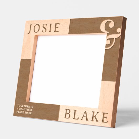 Cadres Gravés Rustic Two-Tone Personalized Couple Photo (Gauche)