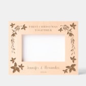 Cadres Gravés Rustique Premier Noël ensemble holly monogrammed (Recto)