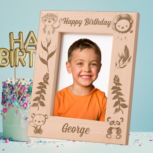 Cadres Gravés Safari tropical Jungle Animaux Anniversaires de en