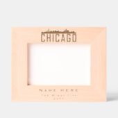 Cadres Gravés Silhouette minimaliste personnalisée Chicago City (Recto)