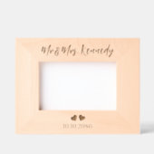 Cadres Gravés Simple M. Et Mme Nom Mariage Date Hearts (Recto)
