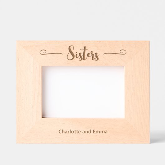 Cadres Gravés Soeurs en script cursif avec noms (Recto)