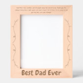 Cadres Gravés Sweet Message Meilleur Papa Jamais Fête des pères  (Recto)