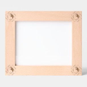 Cadres Gravés Symbole Yin & Yang Style de tatouage noir et blanc