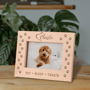 Cadres Gravés Texte de nom personnalisé Patte de chien chat mign