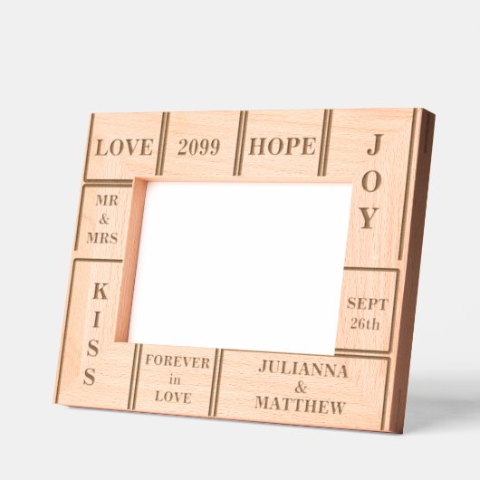 Cadres Gravés Texte personnalisé mariage ou anniversaire 7x5 (Gauche)