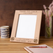 Cadres Gravés Thank you Coach Baseball Team Name Sports (Gauche)