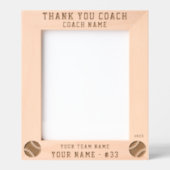 Cadres Gravés Thank you Coach Baseball Team Name Sports (Recto)