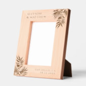 Cadres Gravés Tropical Palm Feuille Personnalisé Noms Date Maria (Gauche)