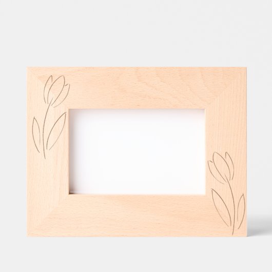 Cadres Gravés Tulipe Linéaire Dessinée À La Main (Recto)