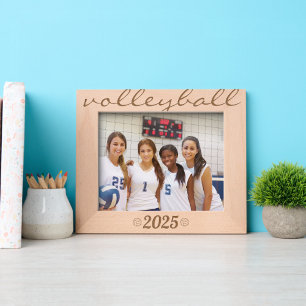 Cadres Gravés Volleyball année personnalisée minimaliste
