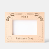 Cadres Gravés Wild West Six Gun Barbed Wire Novelté 6x4 (Recto)