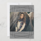 Cadres noirs modernes Photo Graduation Invitation (Devant)