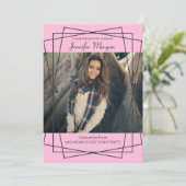 Cadres noirs modernes Photo Graduation Invitation (Debout devant)