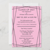Cadres noirs modernes Photo Graduation Invitation (Dos)