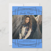 Cadres noirs modernes Photo Graduation Invitation (Devant)