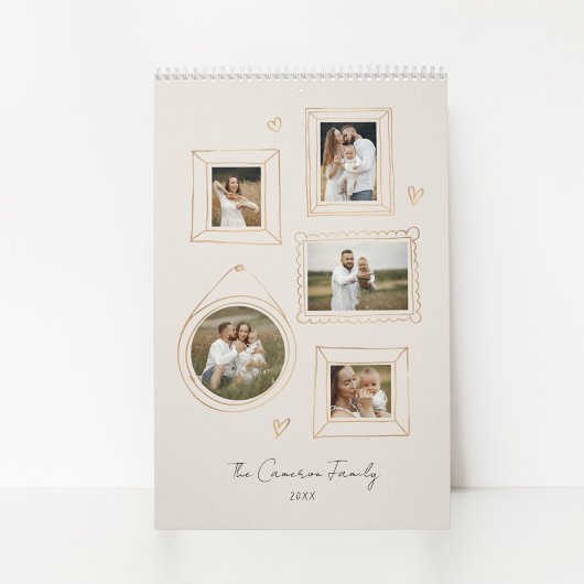 Cadres tirés à la main - Calendrier de Collage de 