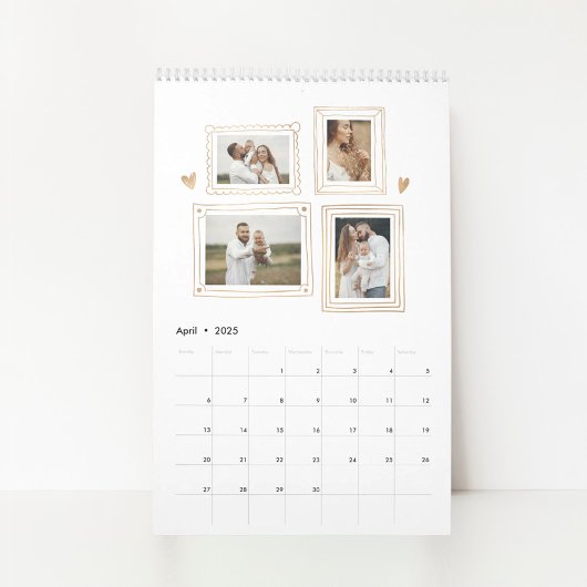 Cadres tirés à la main - Calendrier de Collage de 