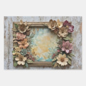 Cadres vintages avec fleurs et papier - (Devant 3)