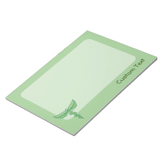 Caducée avec bloc-notes à feuilles (Incliné)