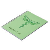 Caducée avec cahier de feuilles (Côté gauche)