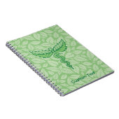Caducée avec fond de cahier à feuilles (Côté Droit)