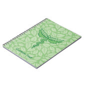 Caducée avec fond de cahier à feuilles (Côté gauche)