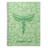 Caducée avec fond de cahier à feuilles (Devant)