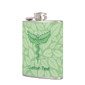 Caducee avec fond de feuilles Flacon (Gauche)